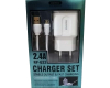 Strujni FAST punjač 2,4A 2x USB+ TIP C kabl 1m beli