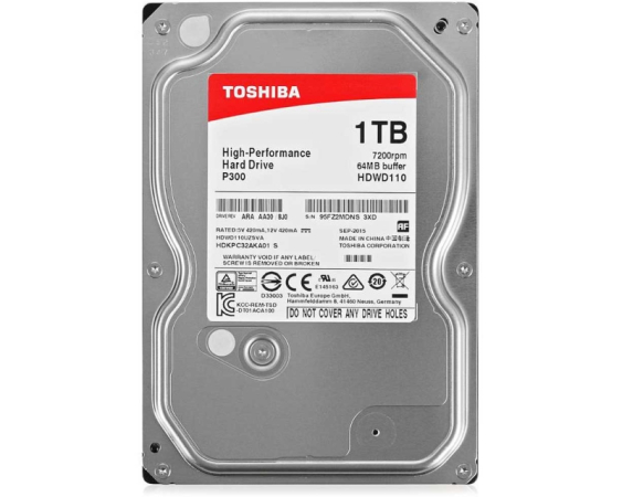 TOSHIBA  1TB 3.5 inča SATA III 64MB 7.200rpm HDWD110UZSVA P300 series hard disk