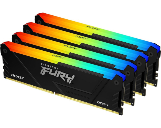 KINGSTON  DIMM DDR4 128GB (4x32GB kit) 3200MT/s KF432C16BB2AK4/128 Fury Beast RGB Black XMP 