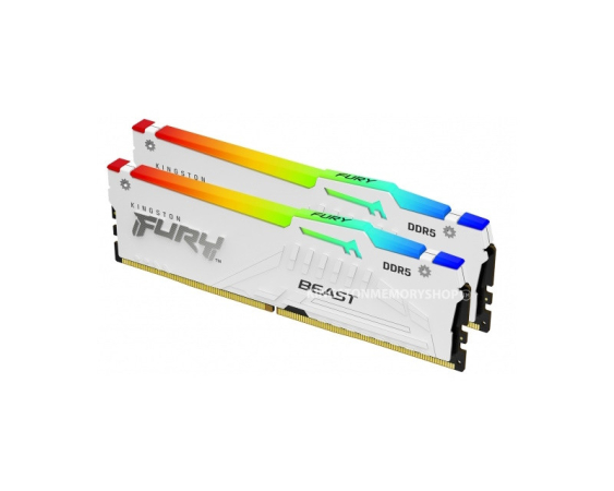 KINGSTON  DIMM DDR5 64GB (2x32GB kit) 6400MT/s KF564C32BWEAK2-64 FURY Beast White RGB EXPO 