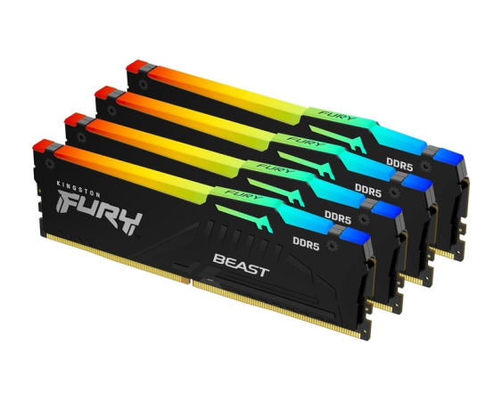KINGSTON  DIMM DDR5 128GB (4x32GB kit) 5200MT/s KF552C40BBAK4-128 FURY Beast Black RGB XMP 