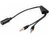 Adapter Audio 3.5mm stereo (F) - 2x 3.5mm stereo (M)