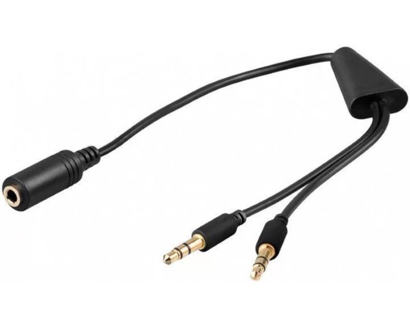 Adapter Audio 3.5mm stereo (F) - 2x 3.5mm stereo (M)