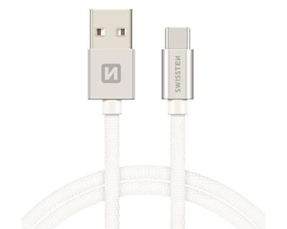 SWISSTEN Data kabl tekstil USB na iPhone 1.2m srebrni