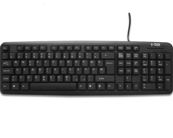 ETECH E-5050 USB YU crna tastatura (CYR)