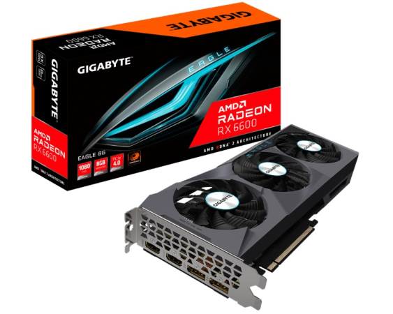 GIGABYTE AMD Radeon RX 6600 8GB 128bit GV-R66EAGLE-8GD