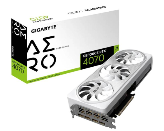 GIGABYTE  nVidia GeForce RTX 4070 AERO 12GB GV-N4070AERO OC-12GD