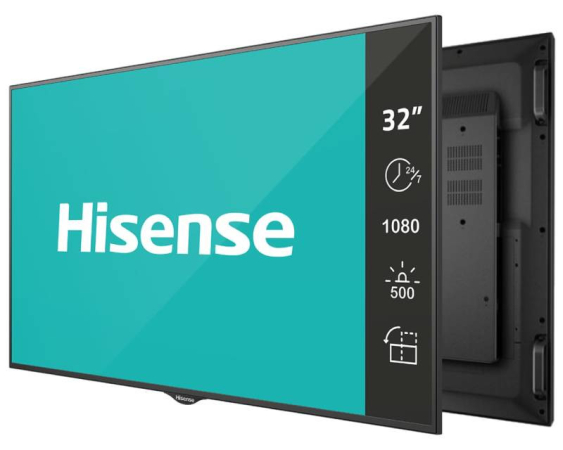 HISENSE 32" 32BM66AE 4K UHD Digital Signage Display - 24/7 Operation 