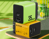 WP-U36 Super brzi Strujni GaN Punjač, 2-porta USB (3.0 i 3.1 Tip C) 35W, zeleni 