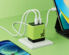 WP-U36 Super brzi Strujni GaN Punjač, 2-porta USB (3.0 i 3.1 Tip C) 35W, zeleni 