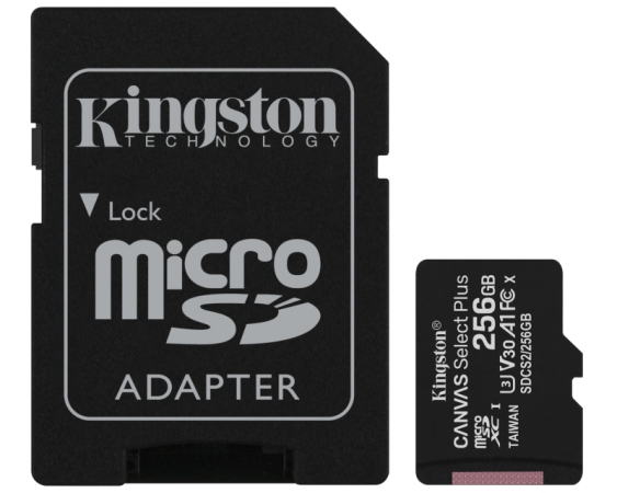 KINGSTON A1 MicroSDXC 256GB 100R class 10 SDCS2/256GB + adapter