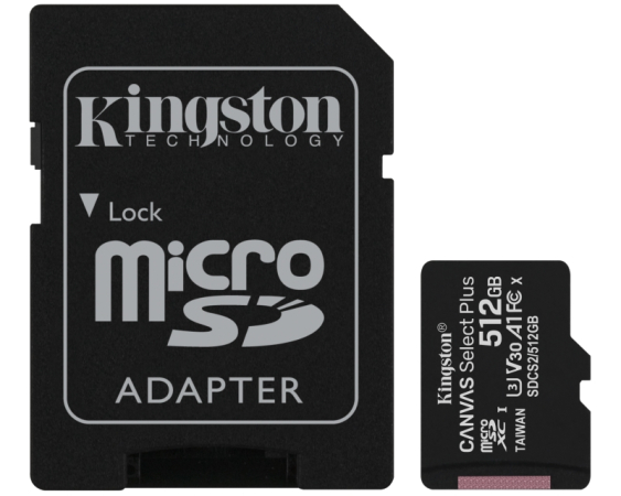 KINGSTON  Memorijska kartica A1 MicroSDXC 512GB 100R class 10 SDCS2/512GB + adapter 