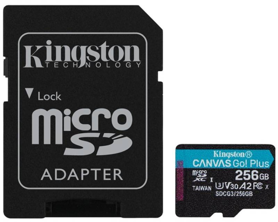 KINGSTON U3 V30 microSDXC 256GB Canvas Go Plus 170R A2 + adapter SDCG3/256GB