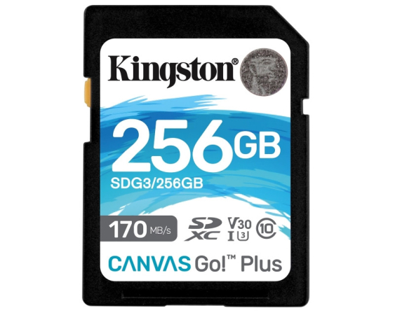 KINGSTON U3 V30 SDXC 256GB Canvas Go Plus 170R C10 UHS-I SDG3/256GB 