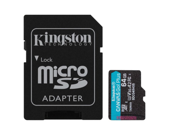 KINGSTON  Memorijska kartica U3 V30 microSDXC 64GB Canvas Go Plus 200MB/s A2 + adapter SDCG4/64GB 