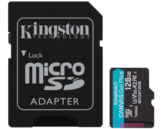 KINGSTON  Memorijska kartica U3 V30 microSDXC 128GB Canvas Go Plus 200MB/s A2 + adapter SDCG4/128GB 