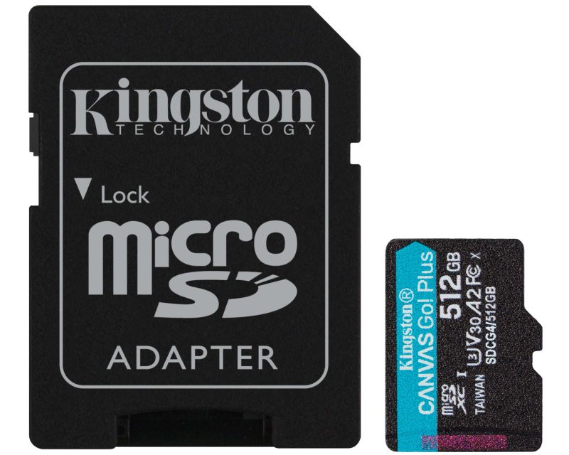 Memorijska kartica U3 V30 microSDXC 512GB Canvas Go Plus 200MB/s A2 + adapter SDCG4/512GB
