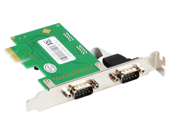 E-GREEN  PCI Express kontroler 2-port (RS-232,DB-9) 