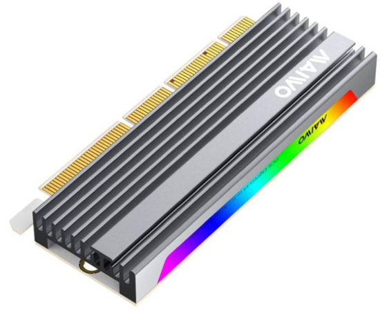 MAIWO  Adapter M.2 NVMe na PCI-Express RGB Alu heatsink, KT058 