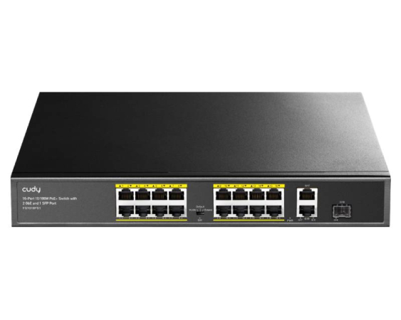 CUDY  FS1018PS1 16-Port 10/100M PoE+ Switch with 1 Combo SFP Port 