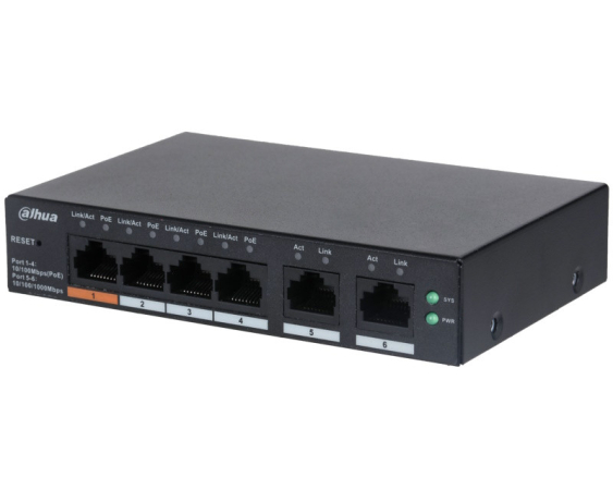 DAHUA  CS4006-4ET-60 6-Port Cloud Managed Desktop Switch with 4-Port PoE 