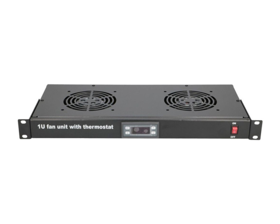MAXPRO LINE  Ventilacioni panel-polica, dva ventilatora i termostat, 1U 