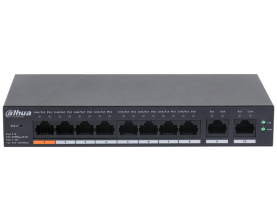 DAHUA  CS4010-8ET-60 10-Port Cloud Managed Desktop Switch with 8-Port PoE 