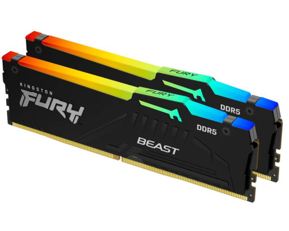 KINGSTON  DIMM DDR5 64GB (2x32GB kit) 6000MT/s KF560C36BBEAK2-64 FURY Beast RGB EXPO 