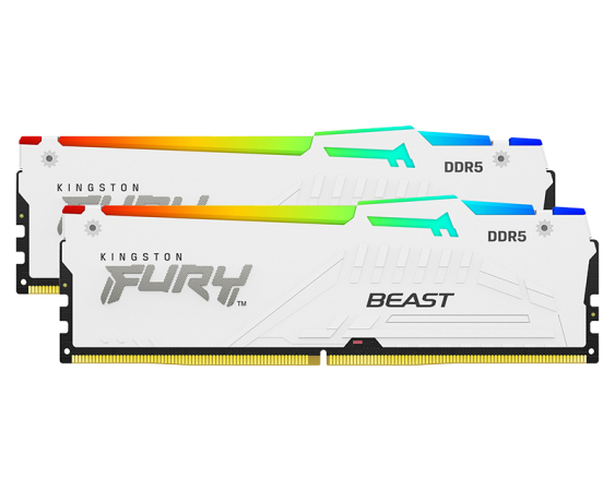 KINGSTON  DIMM DDR5 64GB (2x32GB kit) 5600MT/s KF556C36BWEAK2-64 Fury Beast RGB White Expo 