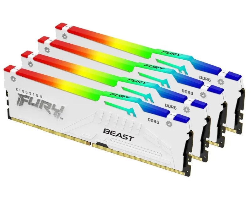 DIMM DDR5 128GB (4x32GB kit) 5200MT/s KF552C40BWAK4-128 FURY Beast White RGB XMP 