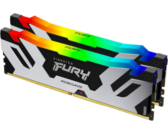 KINGSTON  DIMM DDR5 96GB (2x48GB kit) 6000MT/s KF560C32RSAK2-96 FURY Renegade Silver/Black RGB XMP 