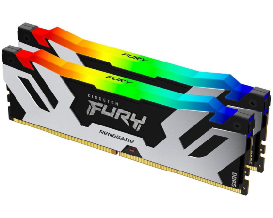 KINGSTON  DIMM DDR5 48GB (2x24GB kit) 7200MT/s KF572C38RSAK2-48 FURY Renegade Silver RGB XMP 
