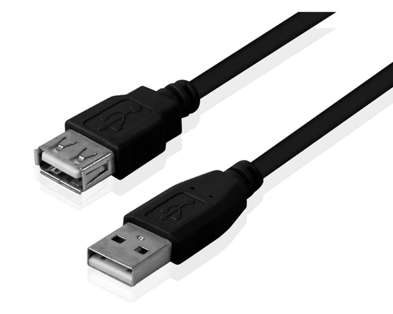 Kabl USB A - USB A M/F (produžni) 5m crni