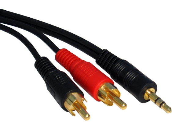 FAST ASIA  Kabl audio 3.5mm - 2xRCA 1.5m crni 