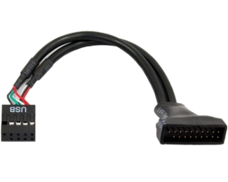 USB3T2 Kabl adapter 19pin USB 3.0 - 9pin USB 2.0 crni 