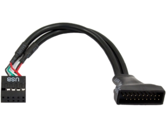 USB3T2 Kabl adapter 19pin USB 3.0 - 9pin USB 2.0 crni