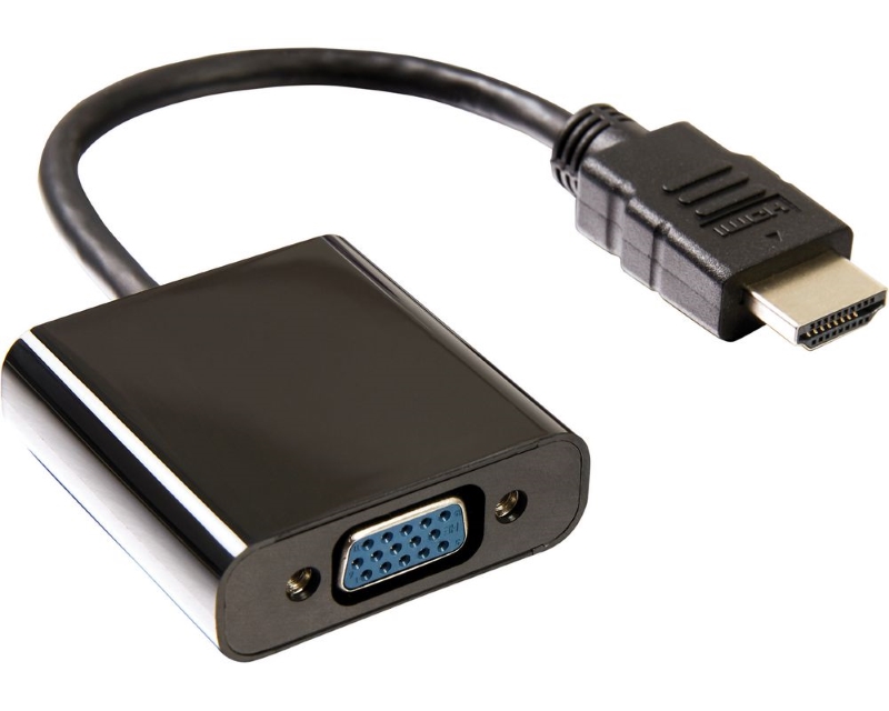 Adapter HDMI (M) - VGA D-sub (F) crni