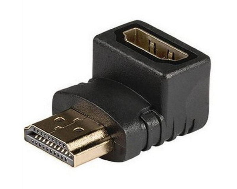 Adapter HDMI (M) - HDMI (F) pod uglom crni 