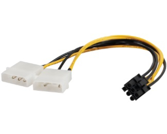 E-GREEN  Naponski adapter za PCI-E VGA (6-pin) -2x Molex 