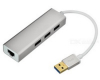 USB 3.0 - HUB 3port + RJ45 (ž) siva 