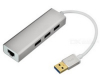 USB 3.0 - HUB 3port + RJ45 (ž) siva