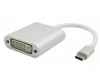 Adapter - konvertor USB 3.1 tip C (M) - DVI (F) srebrni 