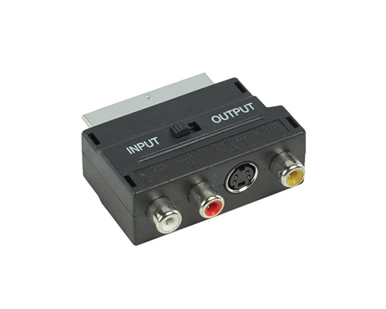 E-GREEN  Adapter Scart - 3xRCA + S-Video crni 