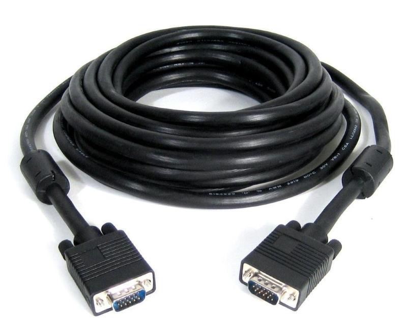 Kabl VGA D-sub M/M 10m HQ feritno jezgro crni