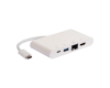 Adapter USB 3.1 tip C (M) - HDMI + USB3.0 + RJ45 + tip C (F) beli