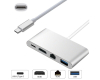 Adapter USB Tip C - HDMI + USB 3.0 + Tip C + RJ45 (F) 
