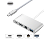 Adapter USB Tip C - HDMI + USB 3.0 + Tip C + RJ45 (F)