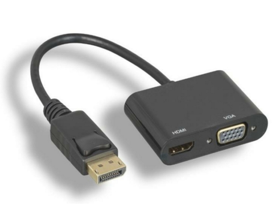 FAST ASIA  Adapter-konvertor DISPLAY PORT na HDMI+VGA 