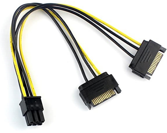 E-GREEN  Naponski adapter za PCI-E VGA (6-pin) -2x Sata 