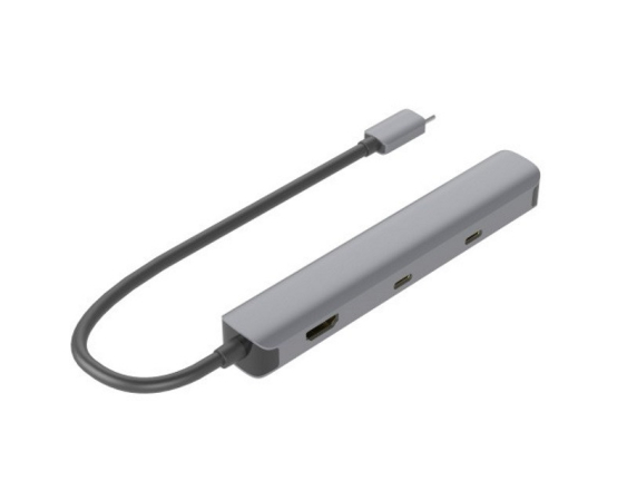 E-GREEN Adapter USB 3.1 tip C (M) - HDMI+ 2X USB 3.0 + 2X Tip C + RJ45 (F) 